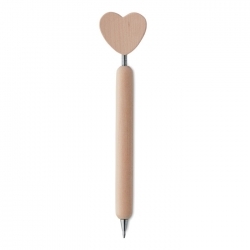 Drewniany długopis z sercem