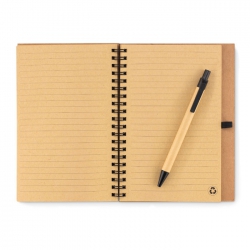 Korkowy notatnik z długopisem