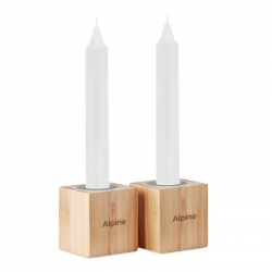 Stojak bambusowy z 2 świecami