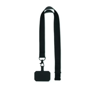 Smycz z uchwytem na telefon Czarny - MO2120-03