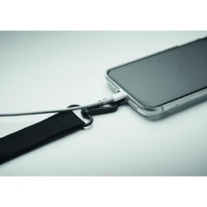 Poliestrowa smycz na telefon Czarny - MO2122-03 - obrazek 6