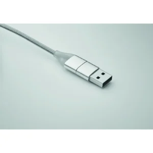Kabel ładujący 4 w 1 typu C Srebrny - MO2141-14 - obrazek 4