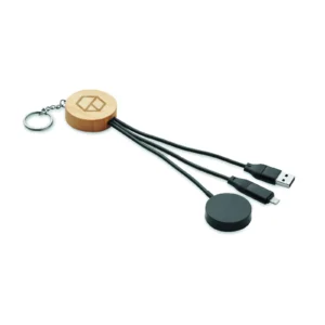 Brelok z kablem 4 w 1 60W Czarny - MO2451-03 - obrazek 3
