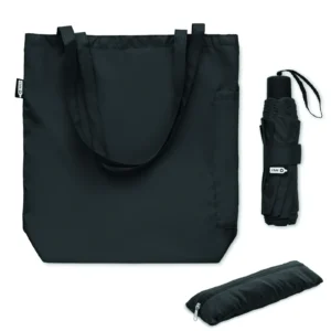 Zestaw torba z parasolem RPET 2 Czarny - MO2476-03