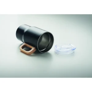 Kubek z podwójną ścianką 350 ml Czarny - MO2499-03 - obrazek 7