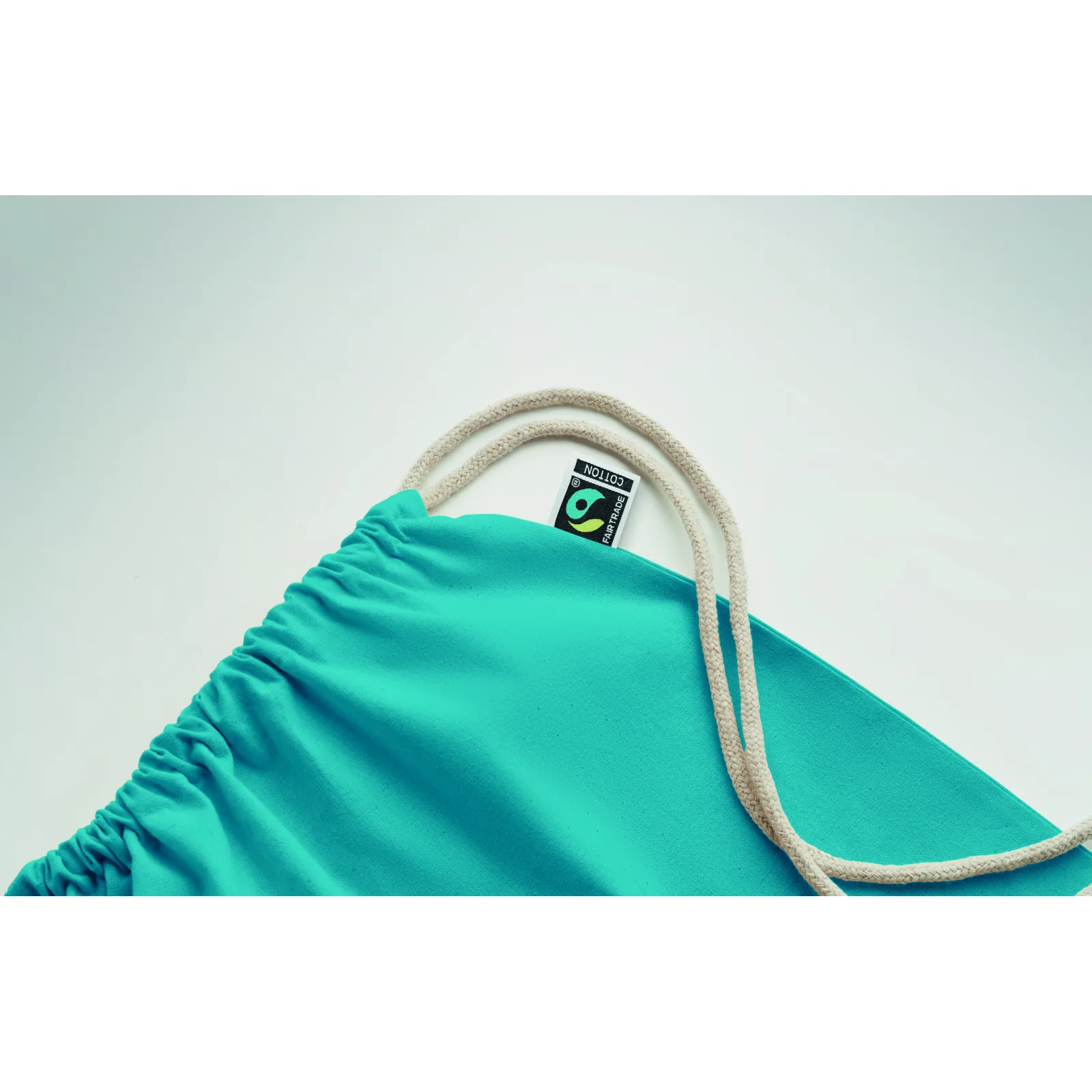 Worek ze sznurkiem Fairtrade 180gr Turkusowy - MO2591-12 - obrazek 4