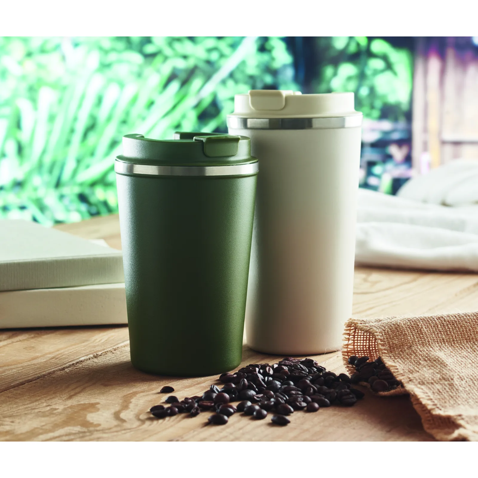 Dwuścienny kubek 350 ml Ciemnozielony - MO6276-60 - obrazek 6