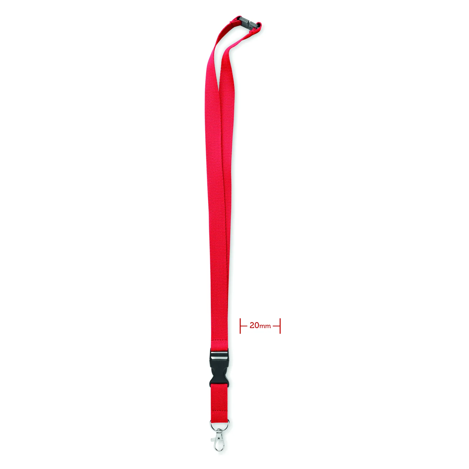 Smycz bawełniana 20mm Czerwony - MO6708-05