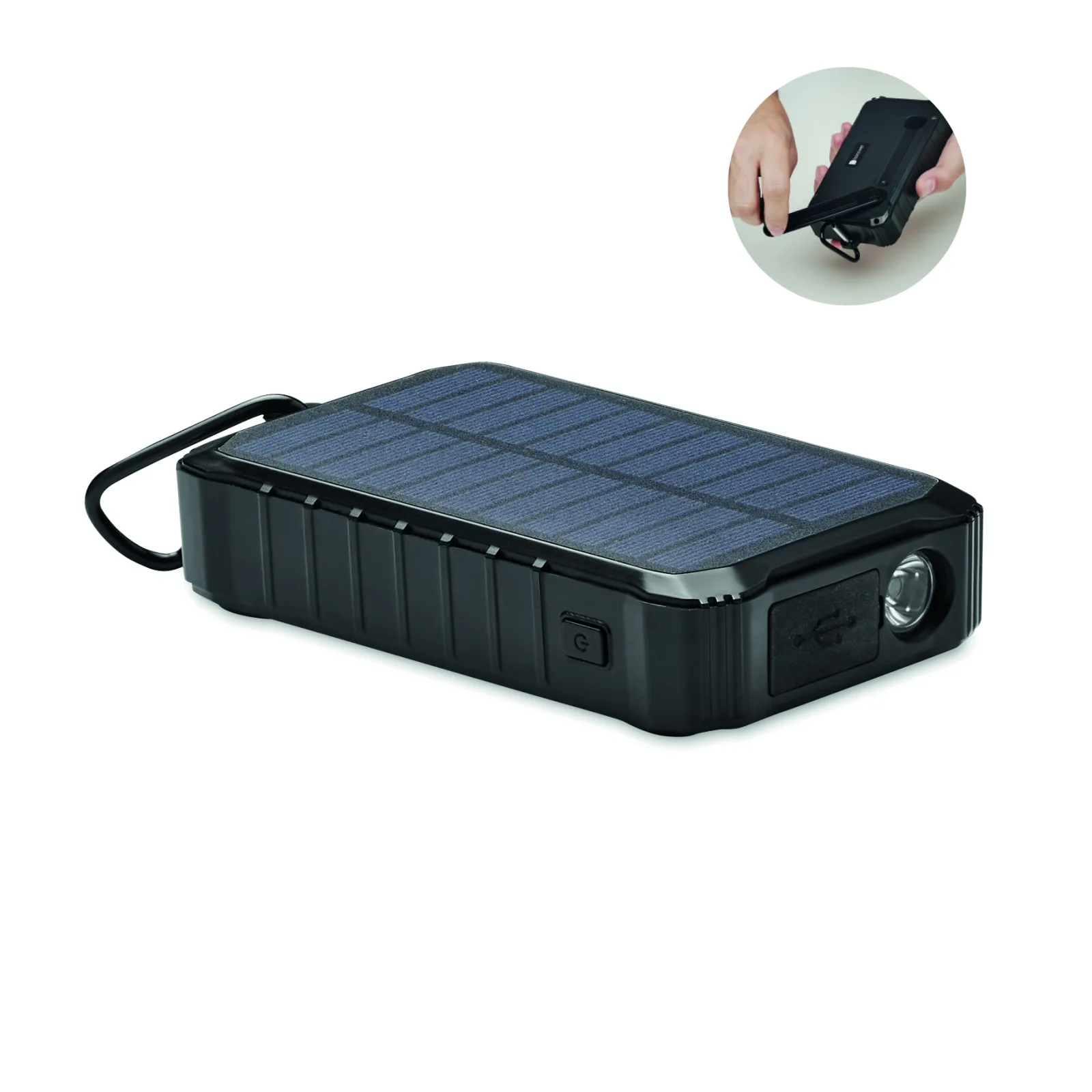 Solarny power bank 8000 mAh Czarny - MO6841-03