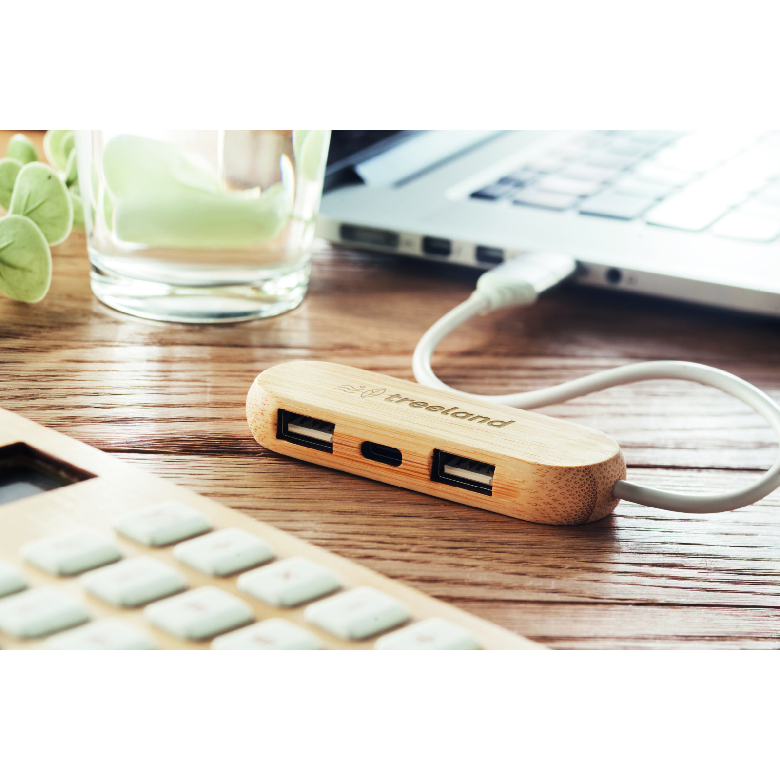 hub USB z podwójnym wejściem Drewna - MO6848-40 - obrazek 2