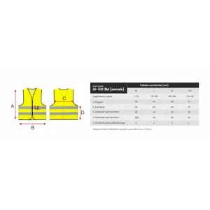 Kamizelka odblaskowa HI-VIS 3M na zamek - Żółta - obrazek 5