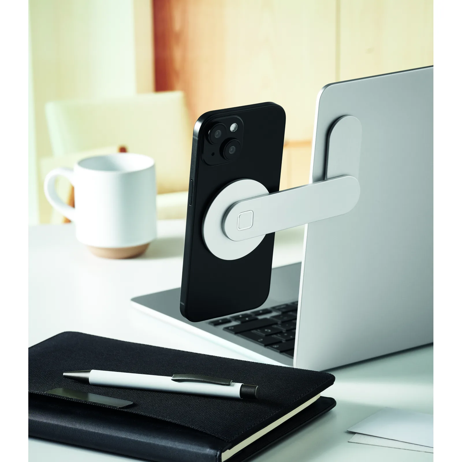Magnetyczny uchwyt na telefon Srebrny - MO3160-14 - obrazek 4