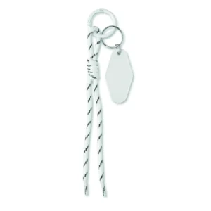 Brelok pleciony z tagiem Bialy - MO3167-06