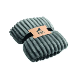 Polarowy koc w paski RPET Kamienny Szary - MO3184-15 - obrazek 9