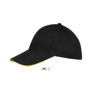 BUFFALO SIX PANEL CAP Black/Gold - MO1464-82 - obrazek 3